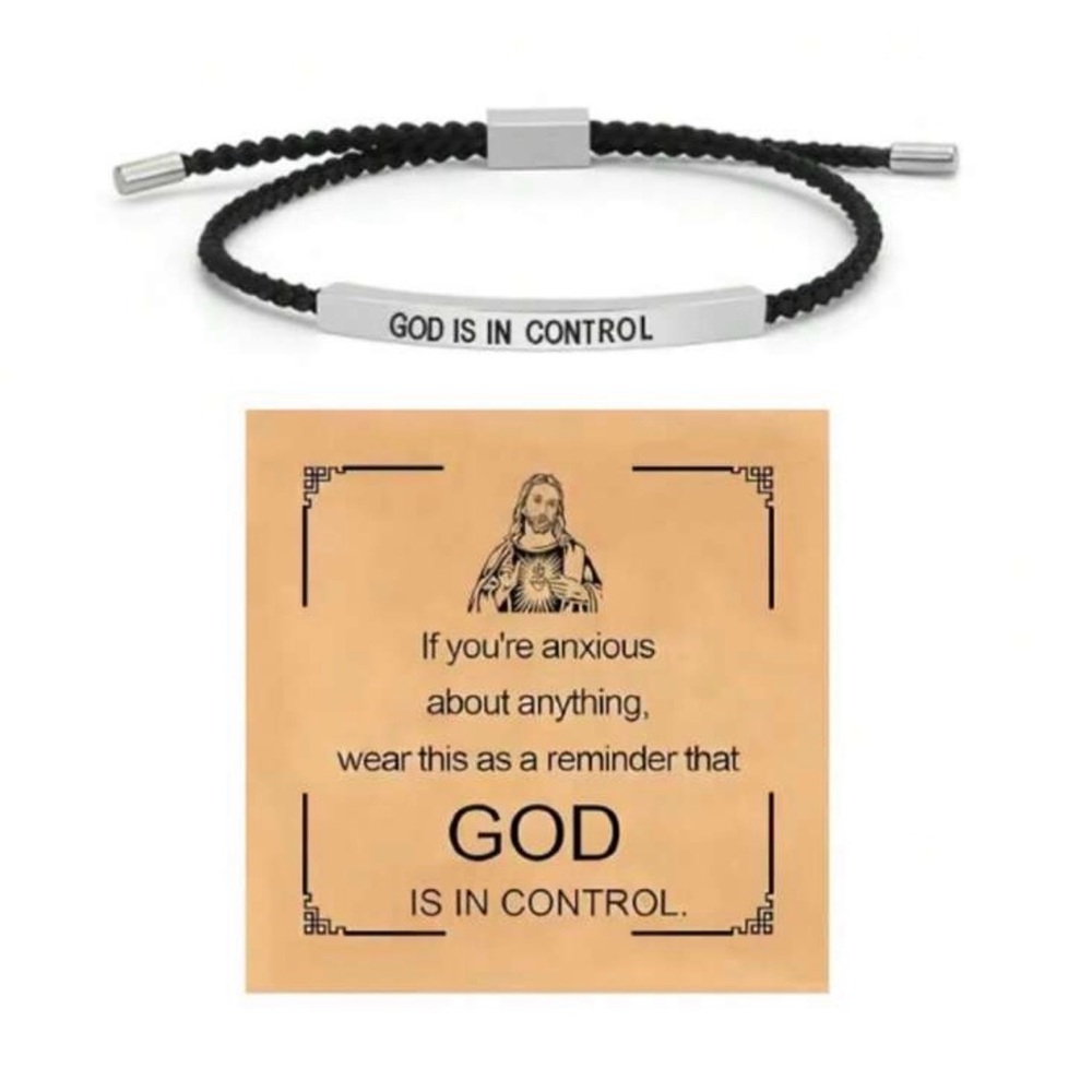 God‎ is in Control Bracelet - Silver